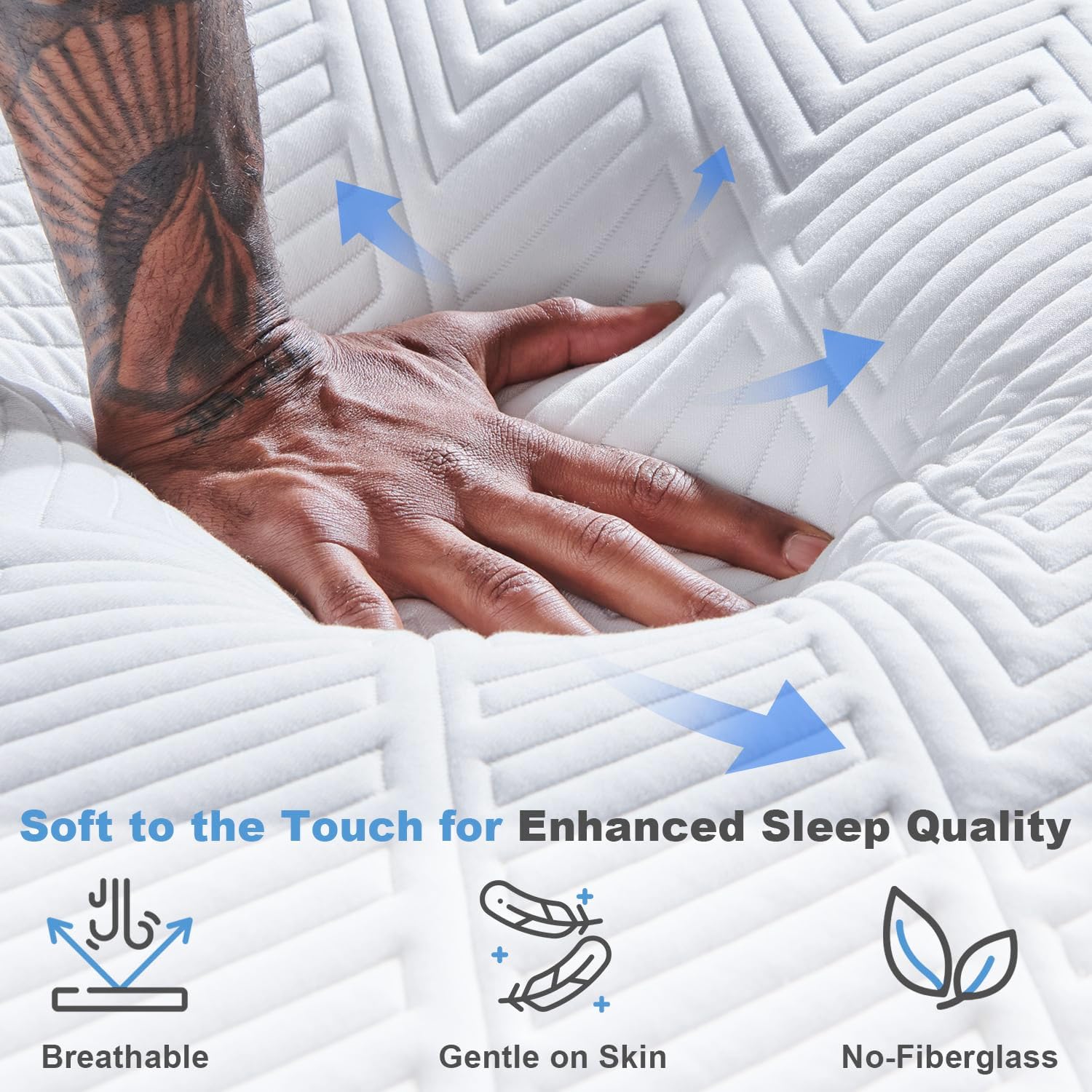 10 Inch Full Size Cooling Memory Foam Mattress - Medium Firm Gel-Infused for Pressure Relief & Cool Sleep, Breathable Comfort in a Box (54''W x 75''L) - Image 3