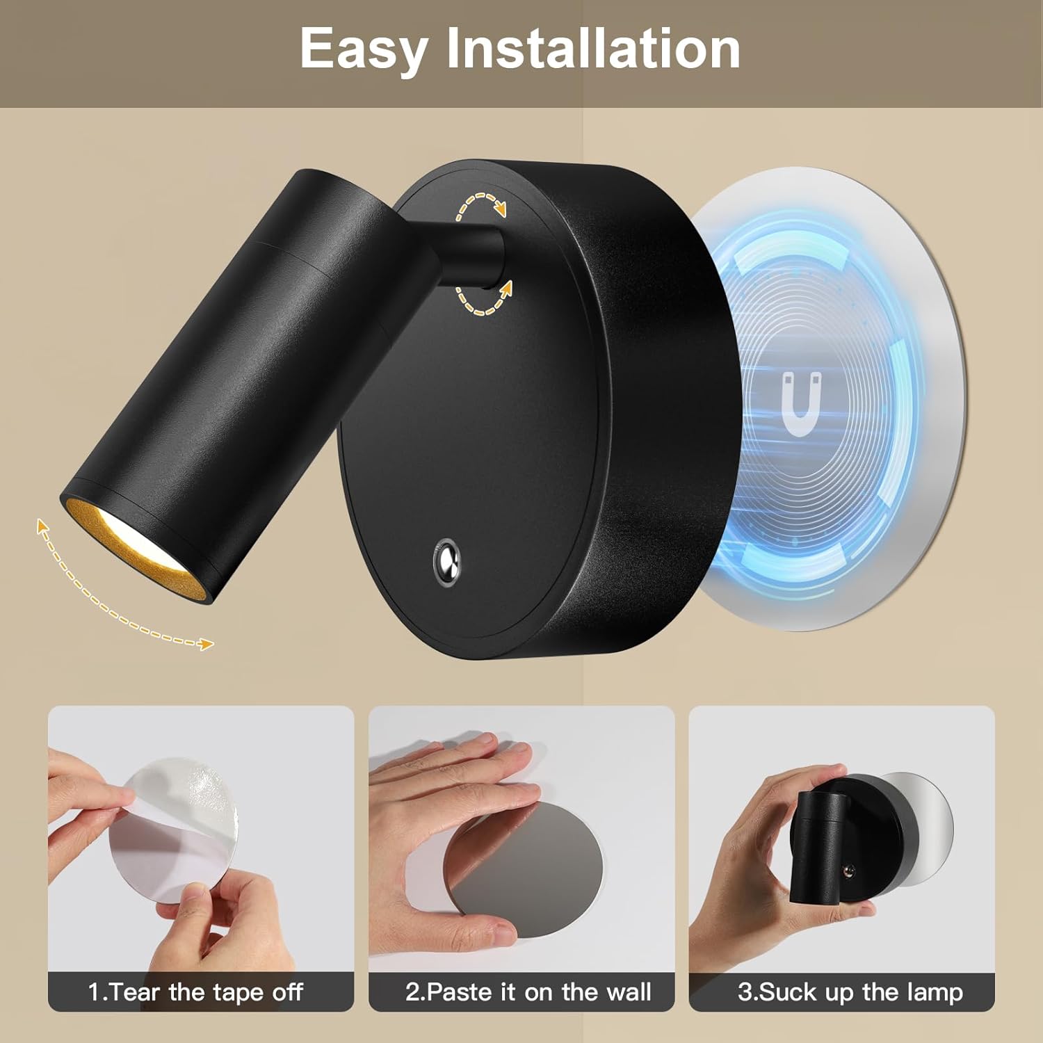 Kimjo Spot Lights Indoor, 4000mAh Rechargeable Battery LED Spotlight Indoor with Remote, Wireless Picture Lights with Timer Dimmable, Uplighting for Plant, Wall Art Display (2 Pack) - Image 3