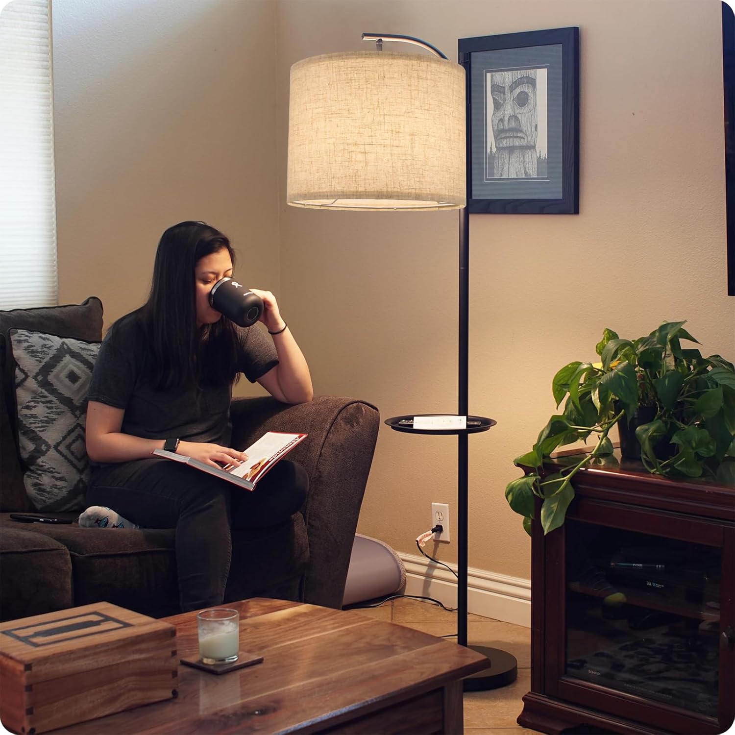 Large Lamp Shades Set of 2, Beige Drum Lampshades 13''Top X 13'' Bottom X 10'' High, Replacement Lamp Shades Natural Linen Hand Crafted for Table Lamps Floor Lamps Chandelier, Assembly Required - Image 2