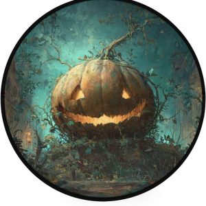 ALAZA Halloween Night Pumpkins Round Floor Mat Non-Slip Absorbent Floor Mat for Living Room Bedroom Study Room,36.2 inch Diameter