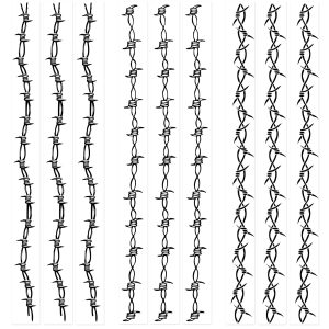 9-Sheet Barbed Wire Temporary Tattoos, Large Edgy Armbands Designs Tattoo Stickers for Men & Women - Waterproof Fake Tattoos for Concerts & Halloween
