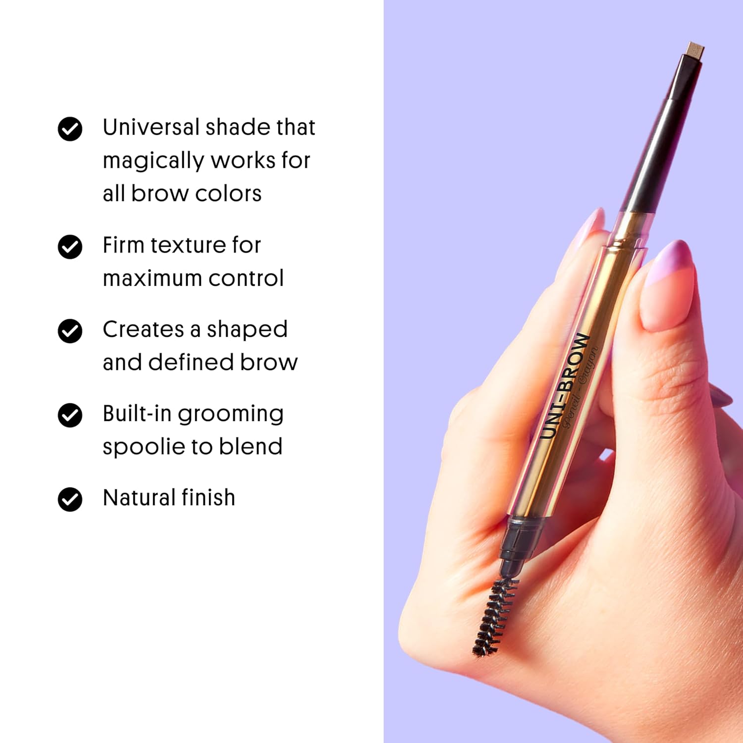 Winky Lux Uni-Brow Eyebrow Pencil, Dual-Ended with Spoolie, Waterproof Brow Definer with Ultra-Fine Tip, Universal Shade for Natural Looking Brows (Brown, Blonde, Taupe) - Image 4