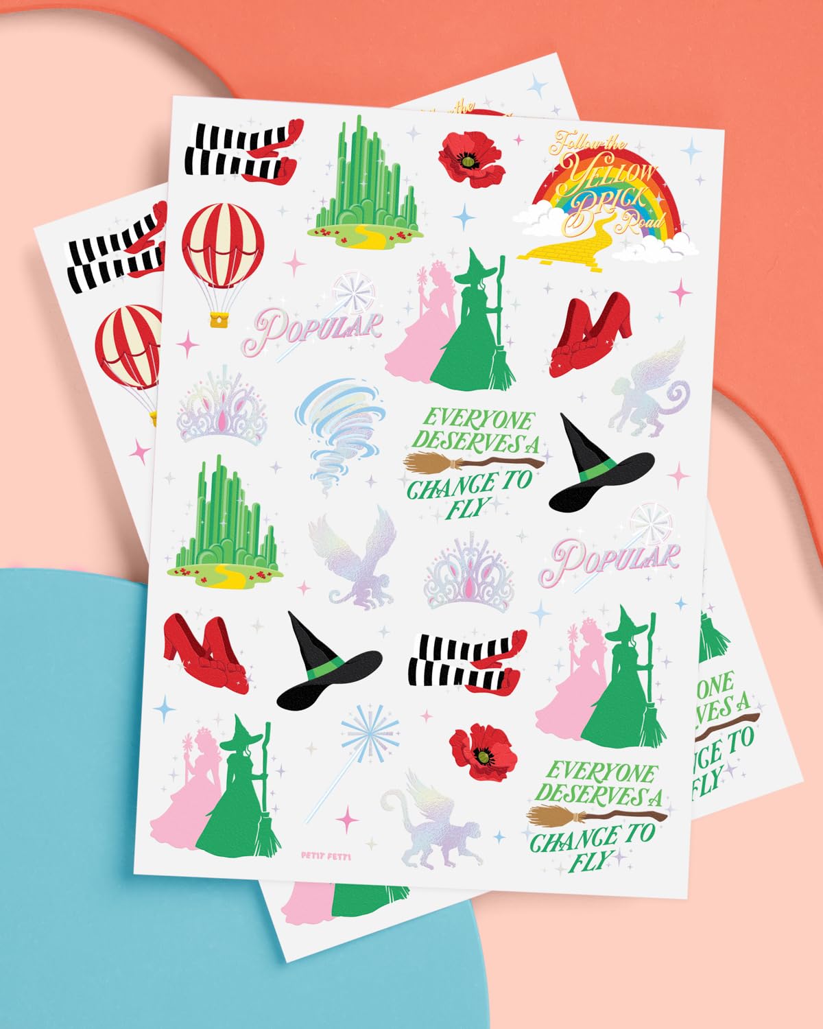 xo, Fetti Witch Temporary Tattoos - 52 iridescent Foil Pcs | Birthday Witch Accessory, Kids Wizard Party Favor, Cute Musical DIY Activity - Image 2