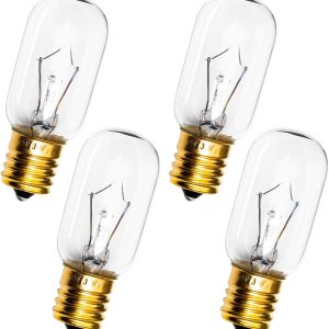 Belleone Light Bulb Fits for LG Microwave Oven - Compatible with LG Frigidaire Kenmore Whirlpool GE Over the Range Microwave, Dimmable 125V 30W E17 Base, Kitchen Night Light, Repalces 6912W1Z004B,4pcs