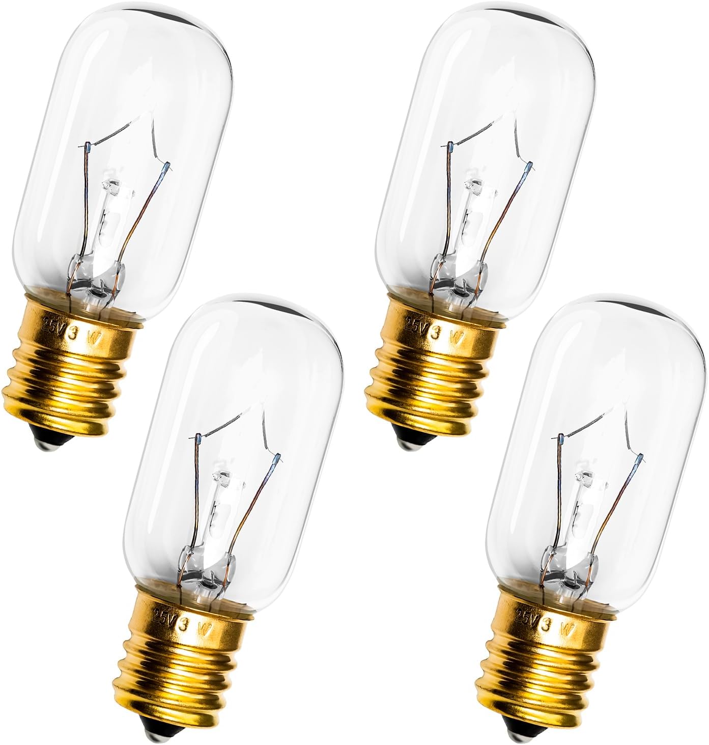 Belleone Light Bulb Fits for LG Microwave Oven - Compatible with LG Frigidaire Kenmore Whirlpool GE Over the Range Microwave, Dimmable 125V 30W E17 Base, Kitchen Night Light, Repalces 6912W1Z004B,4pcs