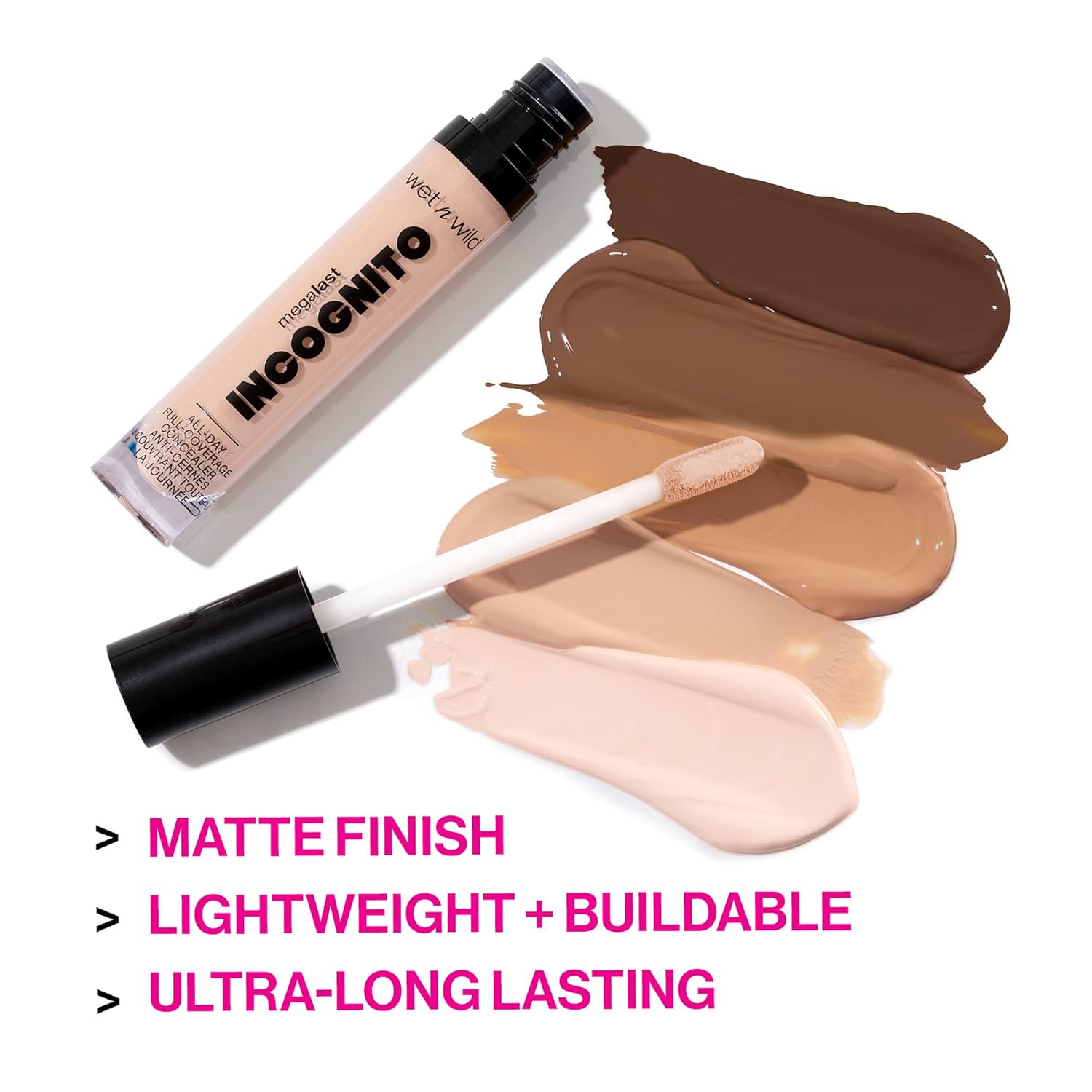 wet n wild Mega Last Incognito All-Day Full Coverage Liquid Matte Concealer, Light Beige, 0.18 Ounce - Image 2