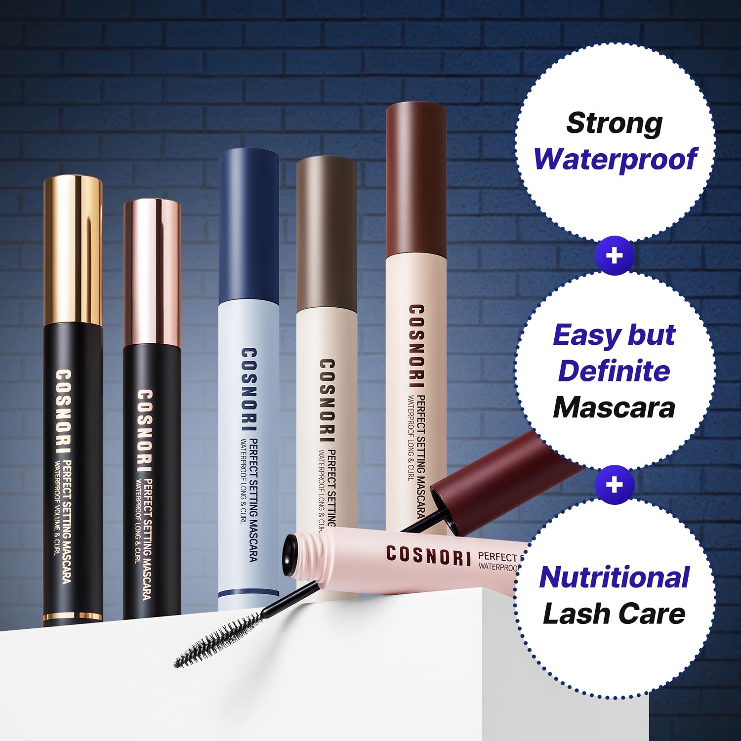 COSNORI Perfect Setting Waterproof Mascara Long&Curl 02 Cozy Brown – Long Lasting Smudge - Brown Mascara - Soft Definition for Blue & Green Eyes - K Beauty - 0.23fl oz (7ml) - Image 2