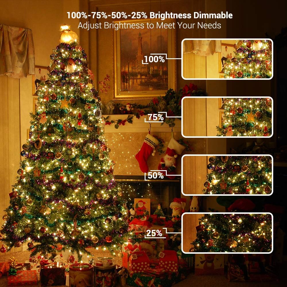 Brizled Christmas Lights, 65.67ft 200 LED Tree Lights Color Changing, 11-Function Warm White & Multicolor Christmas Light String, Connectable 29V Adapter Fairy Lighting with Remote for Xmas Tree Party - Image 3