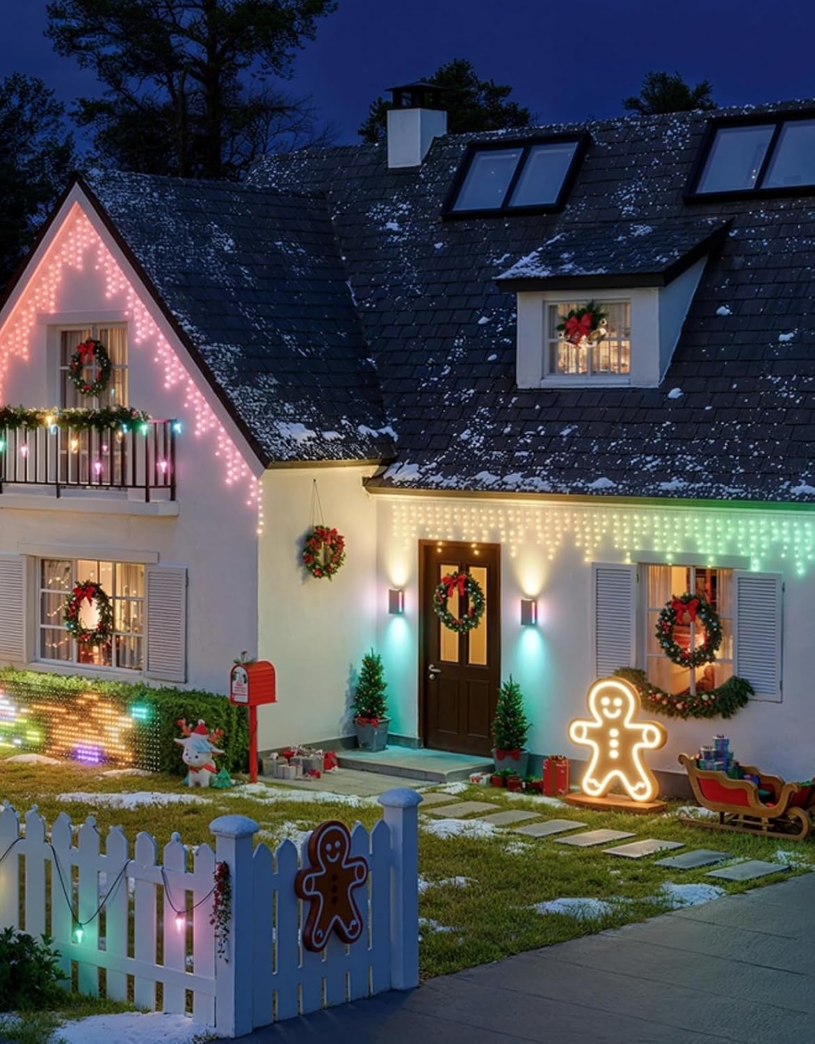 Govee Outdoor UpDown Wall Light, 2 Pack, 1200LM RGBICWW Smart Porch Lights Outdoor with 64 Scene Modes, IP66 Waterproof Wall Sconce for Outdoor Decor, Works with Alexa, Google Assistant and Matter - Image 2