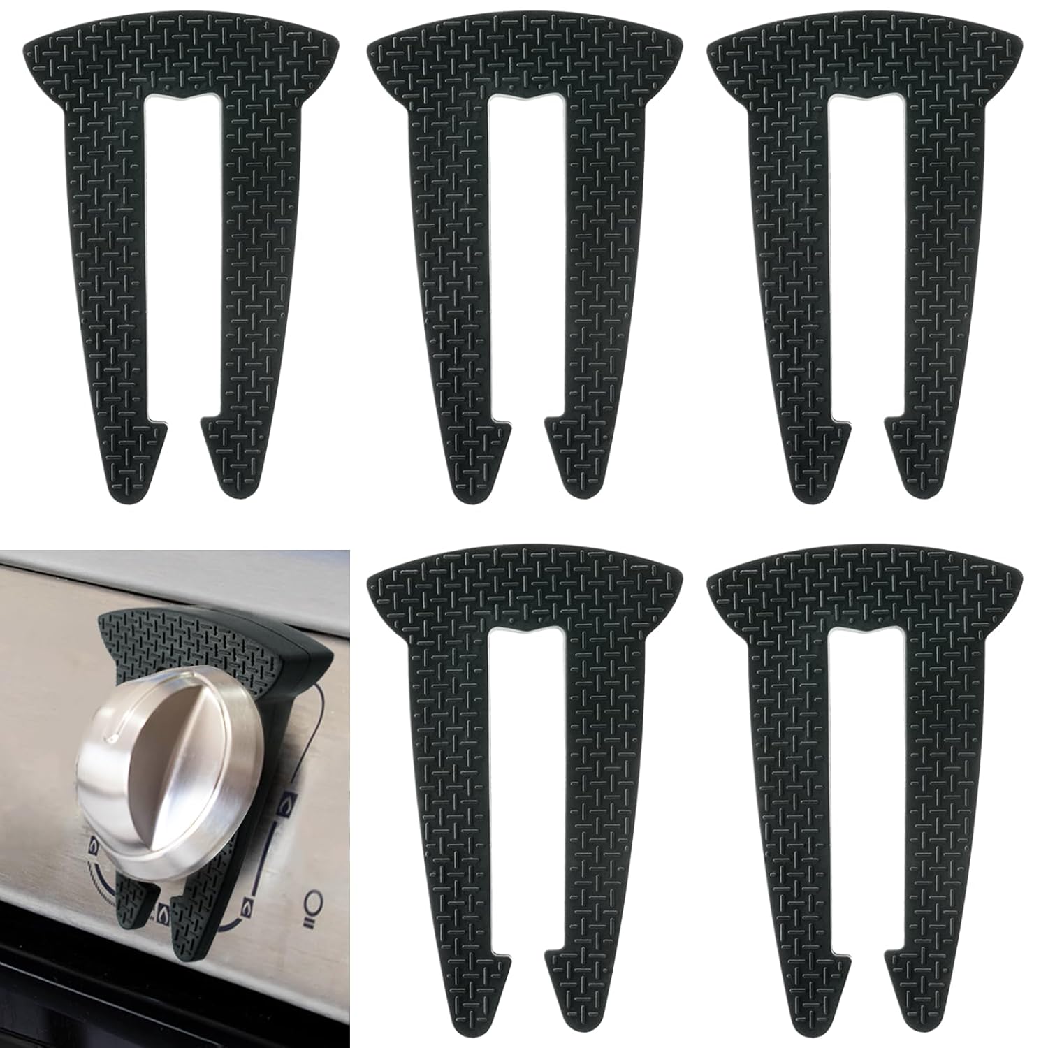 5-Pack Gas Stove Knob Locks for Toddler Safety, Durable Design Knob Safety Covers, Child Proof Oven Knob Locks, Prevent Accidental Touch(Black)