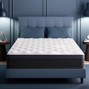 10 Inch Twin Breathable Memory Foam Hybrid Mattress with Individually Pocketed Springs for Isolate Motion, Fiberglass Free, Edge Support Mattress in a Box, CertiPUR-US® Certified