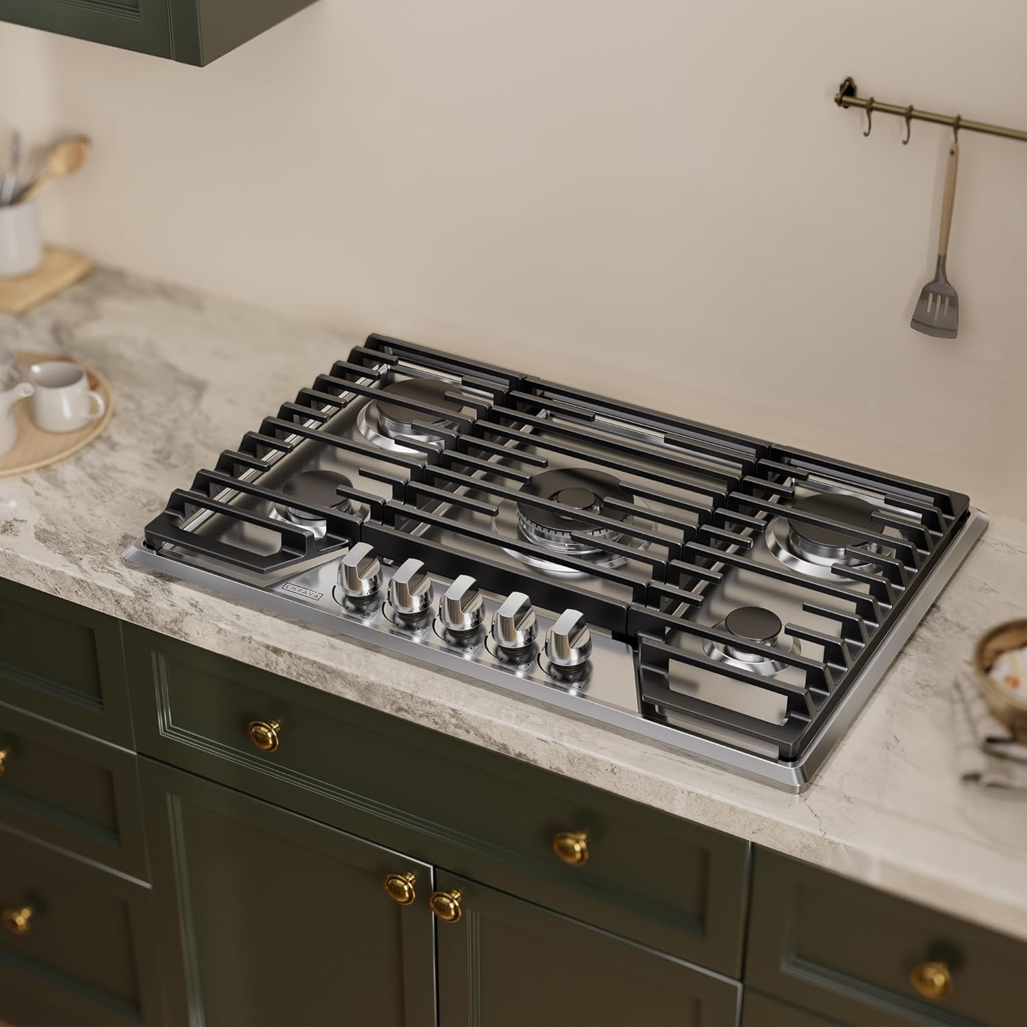 Empava 30 Inch Gas Cooktop, Stove Top LPG/NG Convertible, 5 SABAF Sealed Burners Made in Italy, Ion Ignition Technology,CSA Certified,in Stainless Steel, for Homes, kitchens - Image 2