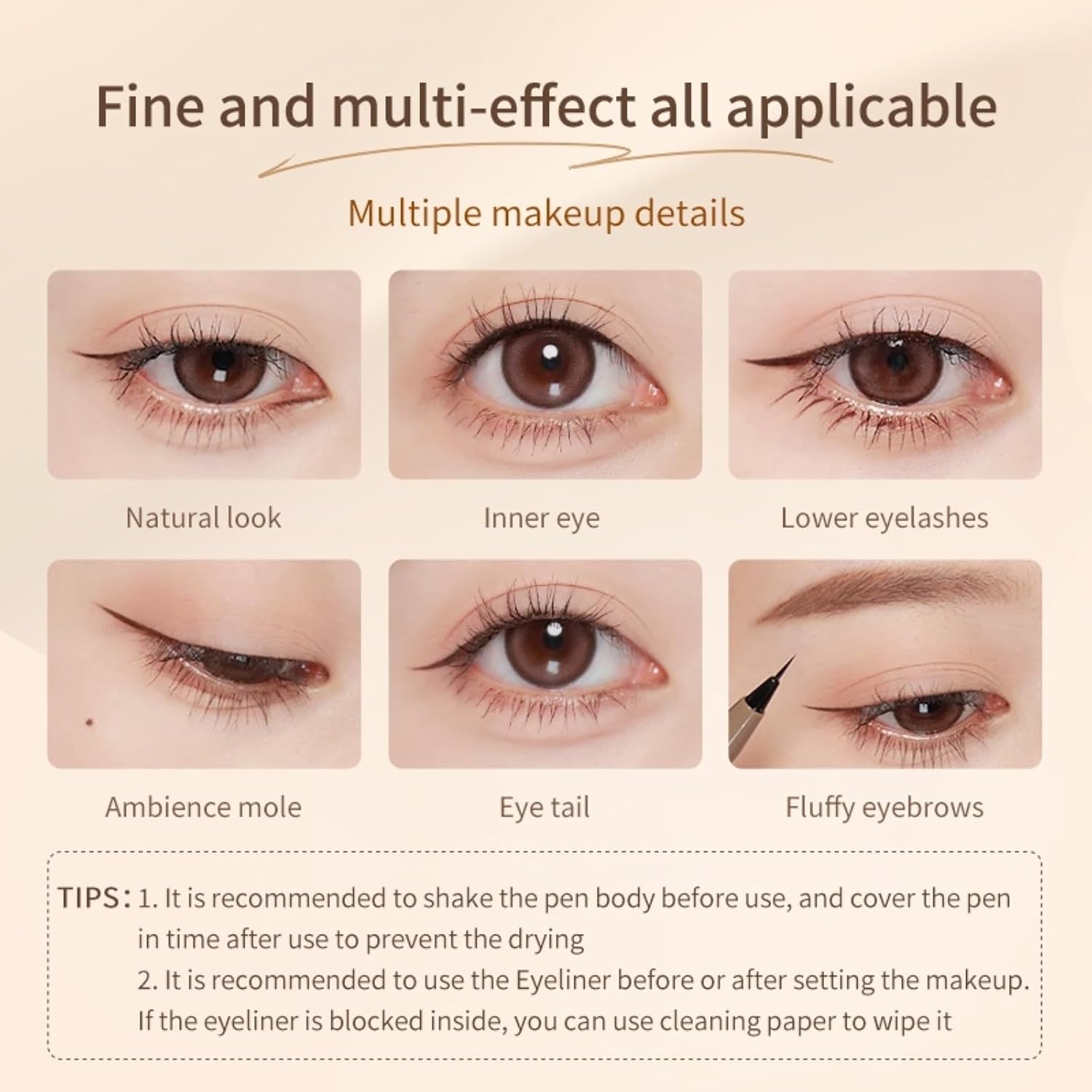 JUDYDOLL Ultra-Fine Liquid Eyeliner - Precision Tip for Flawless Application, Long-Lasting & Smudge-Proof, Quick-Drying, Waterproof, Ideal for Beginners (#01 Black) - Image 5