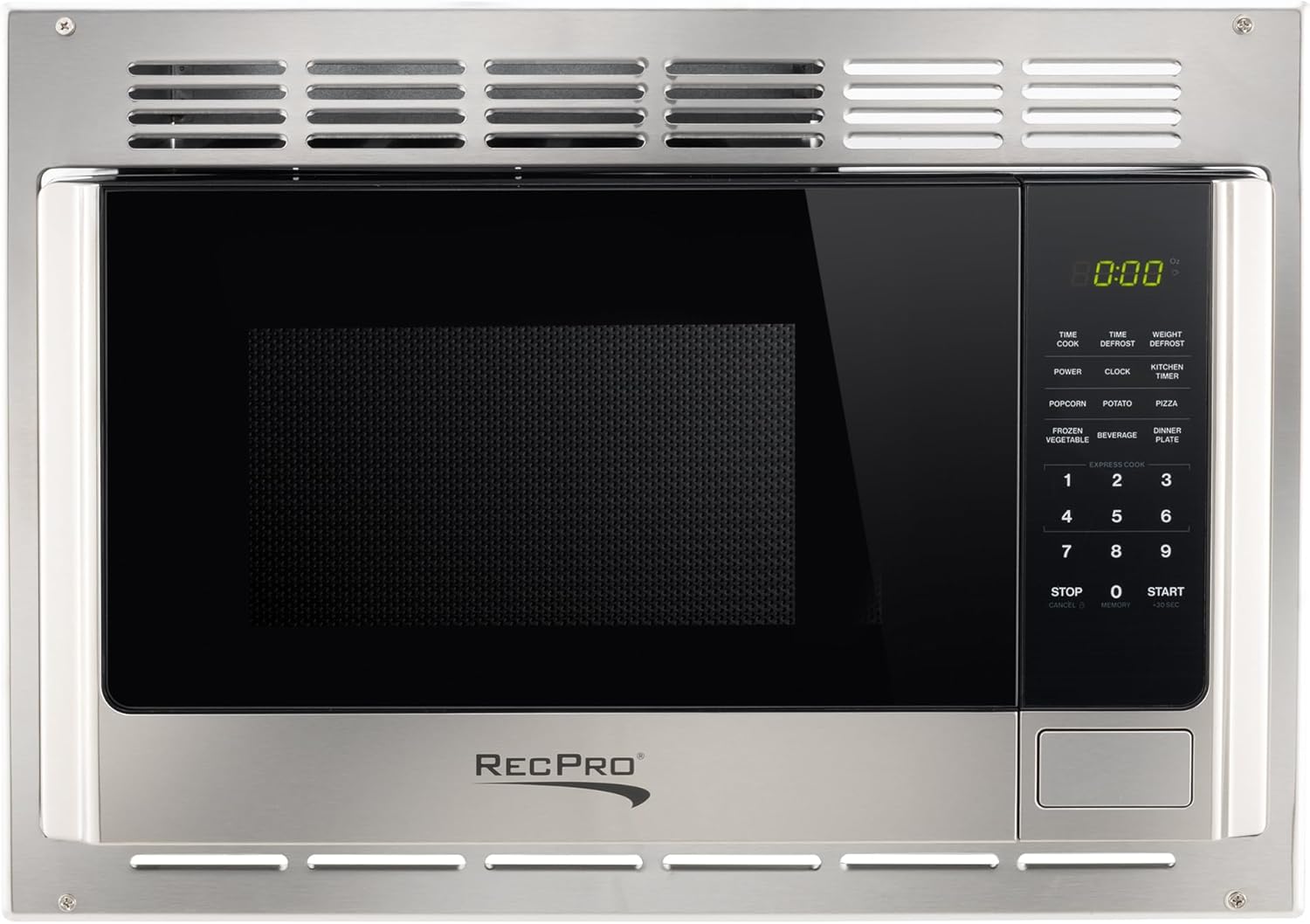RecPro RV Microwave with Trim Kit | 1.0 Cu. Ft. | 900W | Direct Replacement for Greystone and High Pointe (Stainless Steel) - Image 6