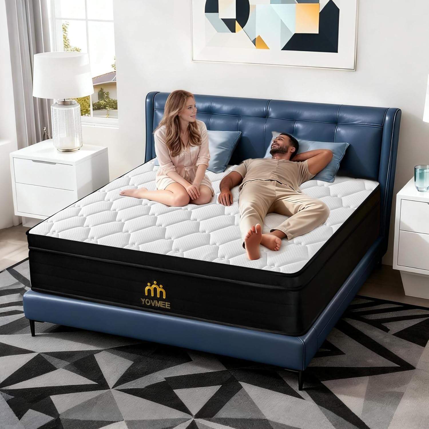 Twin Mattress 8 Inch Hybrid Mattress in a Box Memory Foam & Individual Pocket Spring Motion Isolation Edge Support Pressure Relief Medium Firmness Certified Foams & Fabric Fiberglass Free - Image 4