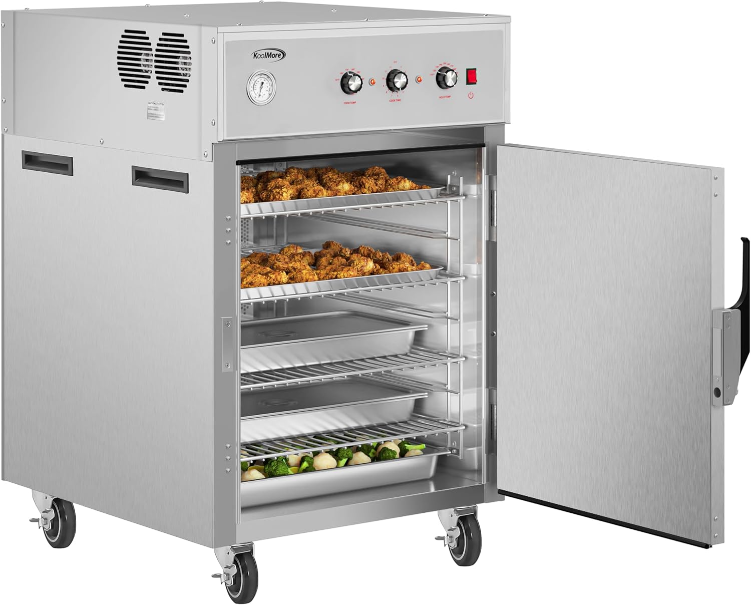 KoolMore KM-CCAH3-1D Half-Size One Door Commercial Cook and Hold Oven 3,000 W and 208/240V, UL Listed in Stainless-Steel - Image 3