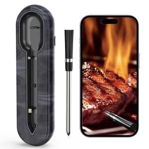 Aurasky Unique Wireless Meat Thermometer, Accurate Temperature Detection Probe, 500FT Remote Monitoring, Dual Alarm, Cooking Meat Thermometer Wireless for Grilling, Smoking, Oven, BBQ, Rotisserie