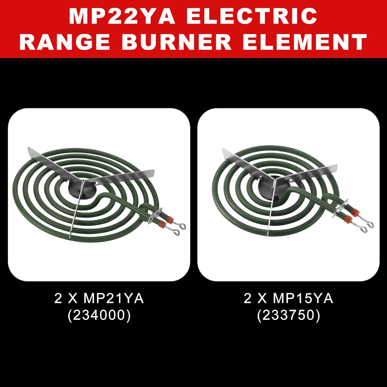 Stove Element Replacement for Aman.a Whirlpool Ke.nmore Electric Range Burner-MP22YA Electric Range Burner Element Set Includes 2Pcs 8-Inch MP21YA & 2Pc6-Inch MP15YA - Image 2