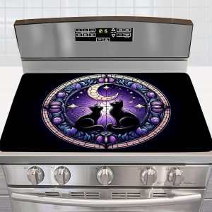 stove top cover 28inx 20inelectric Stove Top Cover Stove Cover Heat Resistantglass Top Stove Cover Expands Usable Space ﻿ (Colorful Window Cat)