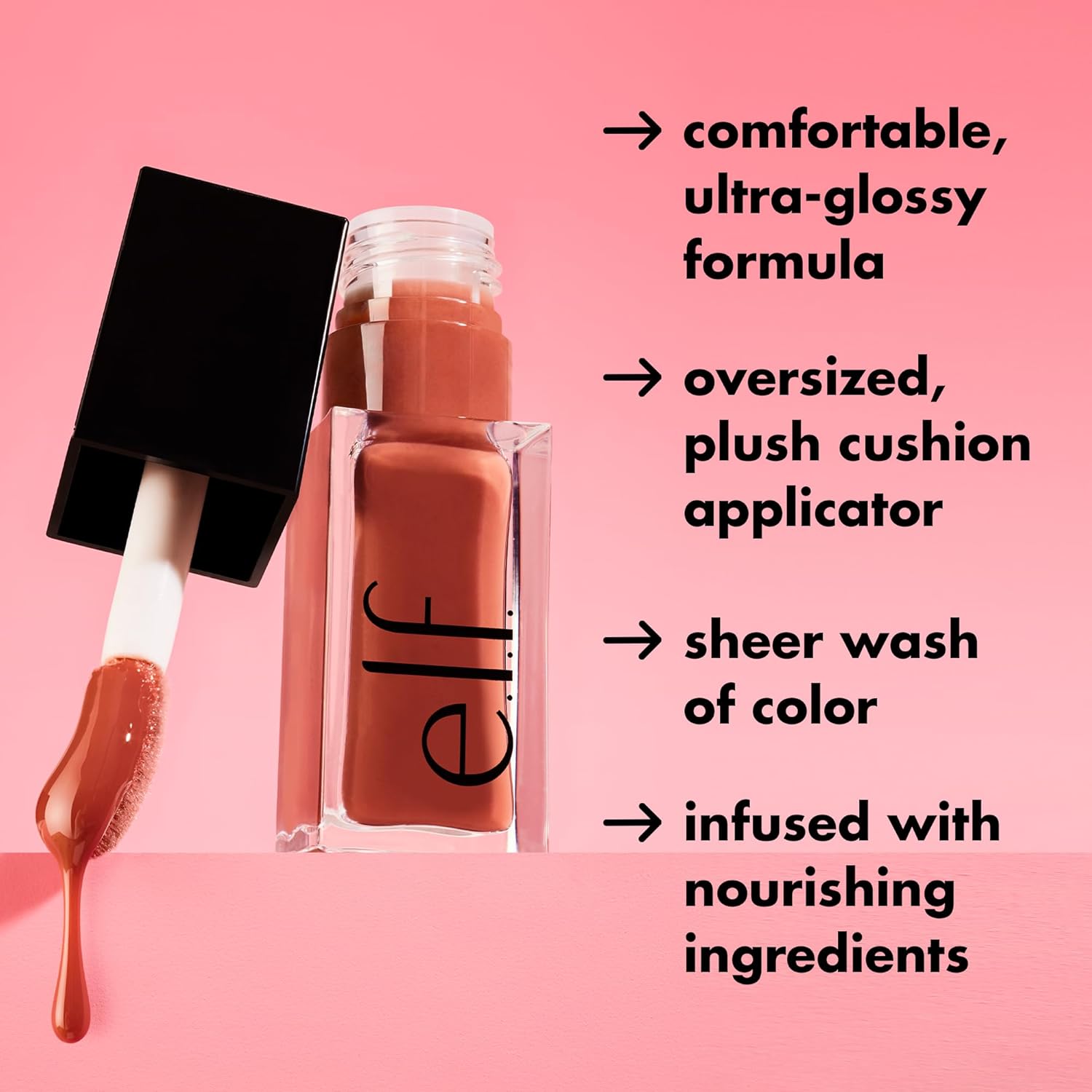 e.l.f. Glow Reviver Quad Goals Lip Oil Kit, Lip Gloss For A High-Gloss Finish & Sheer Wash Of Color, Non-Sticky, Vegan & Cruelty-Free, 4 Glosses - Image 3