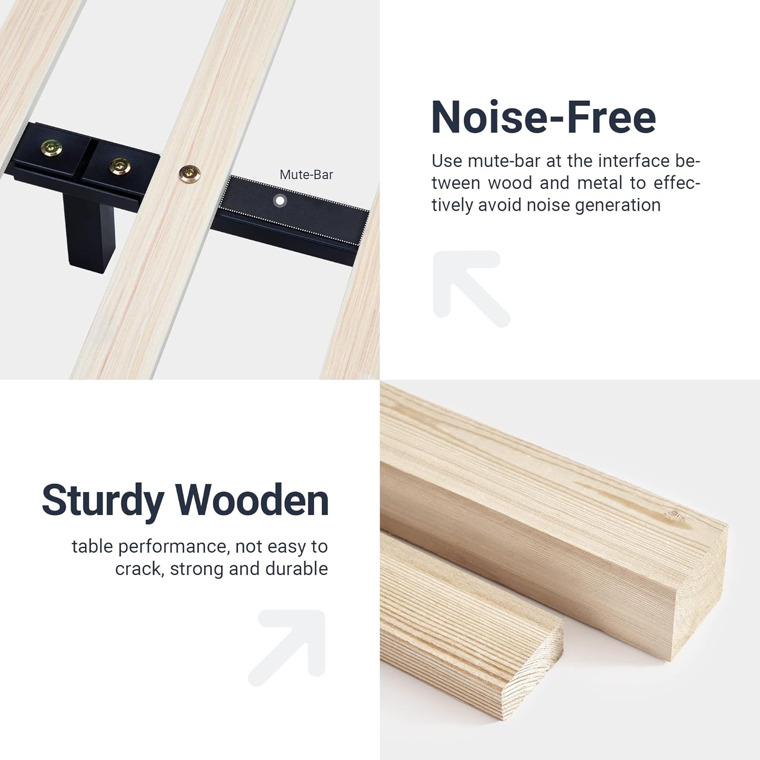 Allewie Queen Size LED Platform Bed Frame with Adjustable Headboard/No Box Spring Need/Easy Assembly/Faux Leather in Grey - Image 6