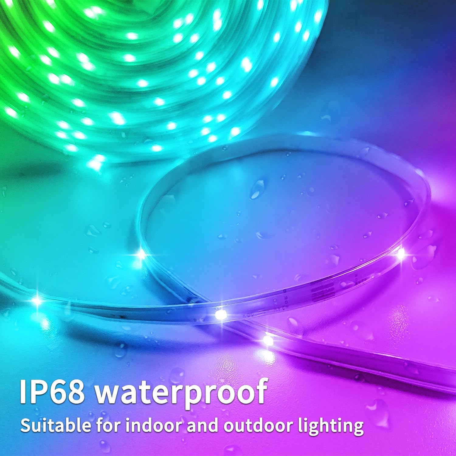300 ft Outdoor LED Strip Lights Waterproof,IP68 Waterproof LED Light Strips with Remote,App Control Music Sync RGB Outdoor LED Rope Lights,LED Lights for Bedroom,Roof,Deck,(2 Rolls of 150ft) - Image 4
