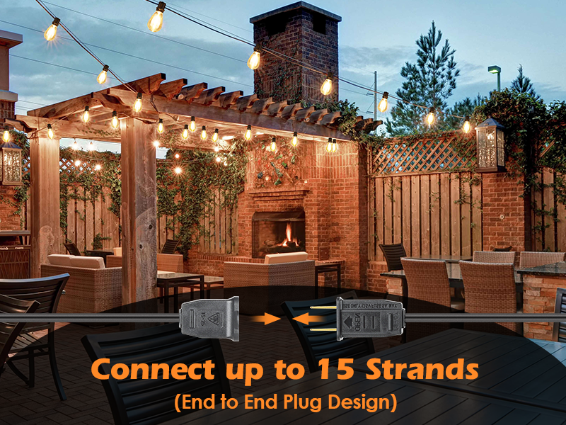 connectable outdoor string lights 96feet
