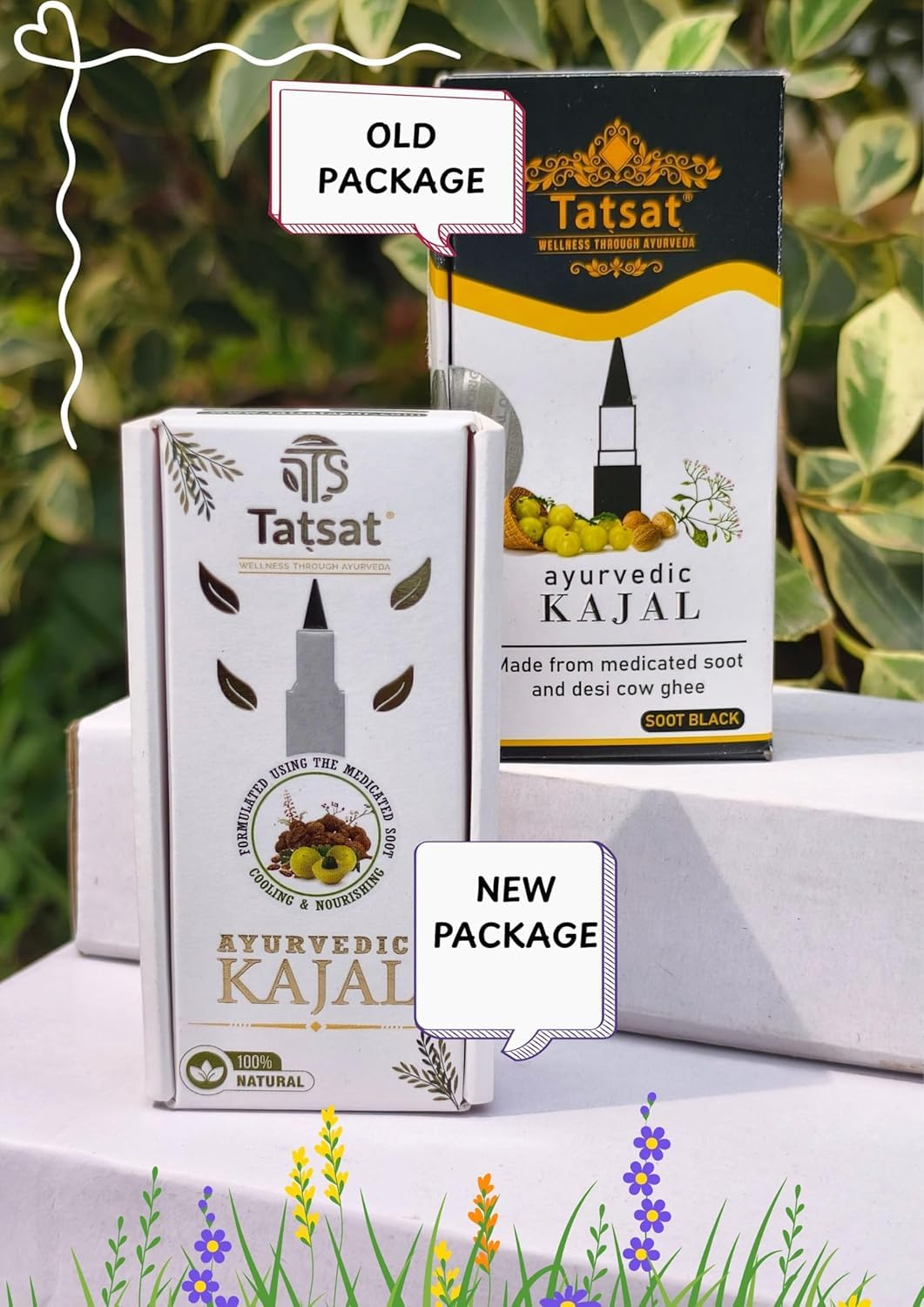 TATSAT - WELLNESS THROUGH AYURVEDA Kajal With Pure Herbs, Medicated Soot And Desi Cow Ghee|Safe For Babies|Lab Tested|No Preservatives, Black, Matte Finish (1 Count (Pack of 1)) - Image 8