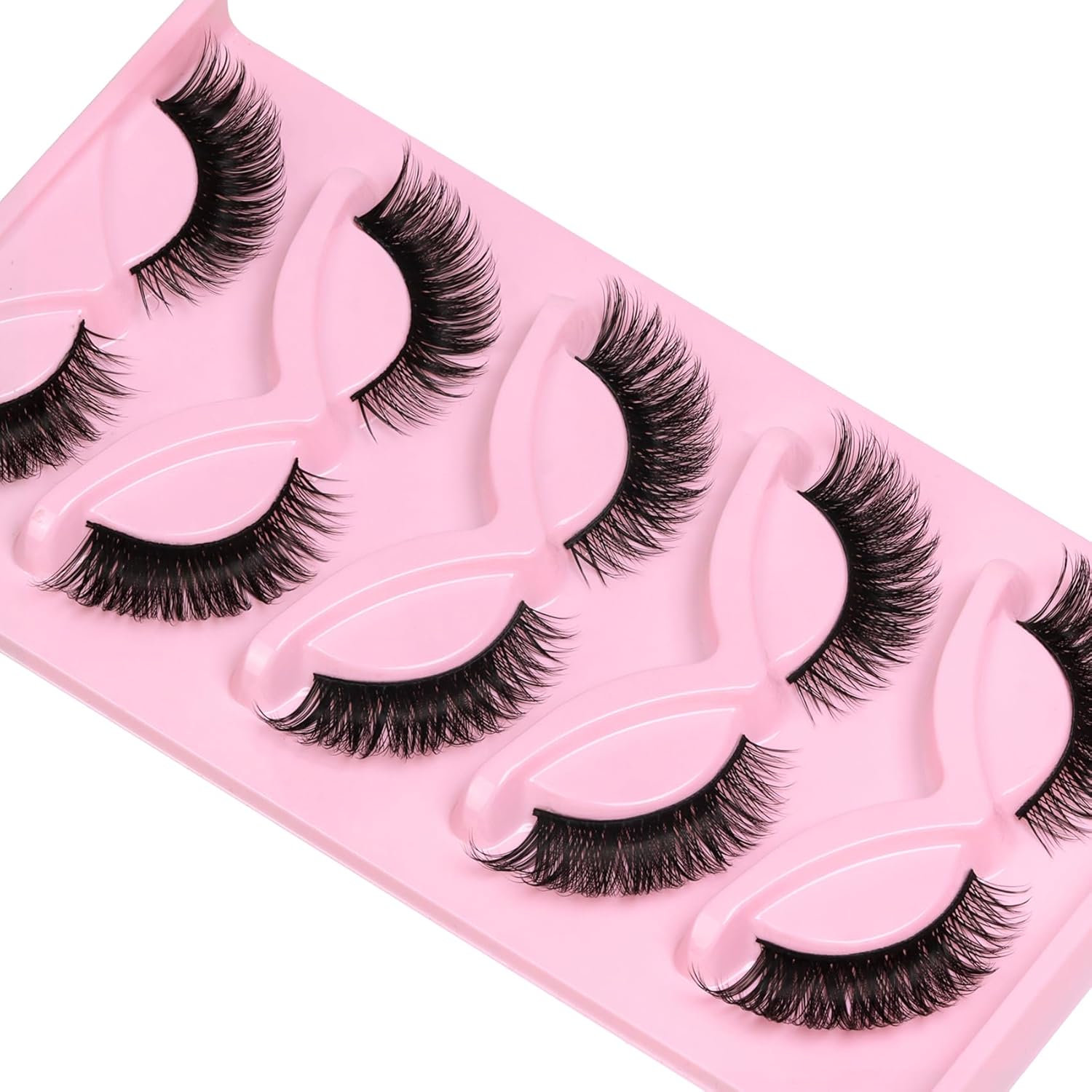 Veleasha Cat Eye Lashes Natural Look Fox False Eyelashes Gorgeous Wispy & Lightweight Faux Mink Lashes for Doll Eye Makeup 5 Pairs Pack (Charming) - Image 6