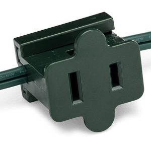 HLO Lighting Female Green Inline Pass Through Slip Plug | SPT-1, 10 Amps, Customizable Zip Plug for Professional Christmas Lighting | 25 Pack