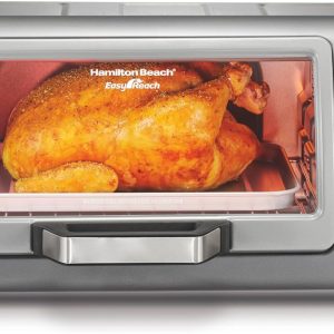 Hamilton Beach 6 Slice Convection Toaster Oven With Easy Reach Roll-Top Door, Bake, Broil & Toast Functions, Auto Shutoff, Silver (31123DA)