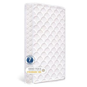 Dual-Sided Crib Mattress & Toddler Mattress – 52" x 27.6" x 5",100% Knitted Fabric, Moisture Absorbent & Breathable, Fits Standard Full-Size Cribs & Toddler Beds