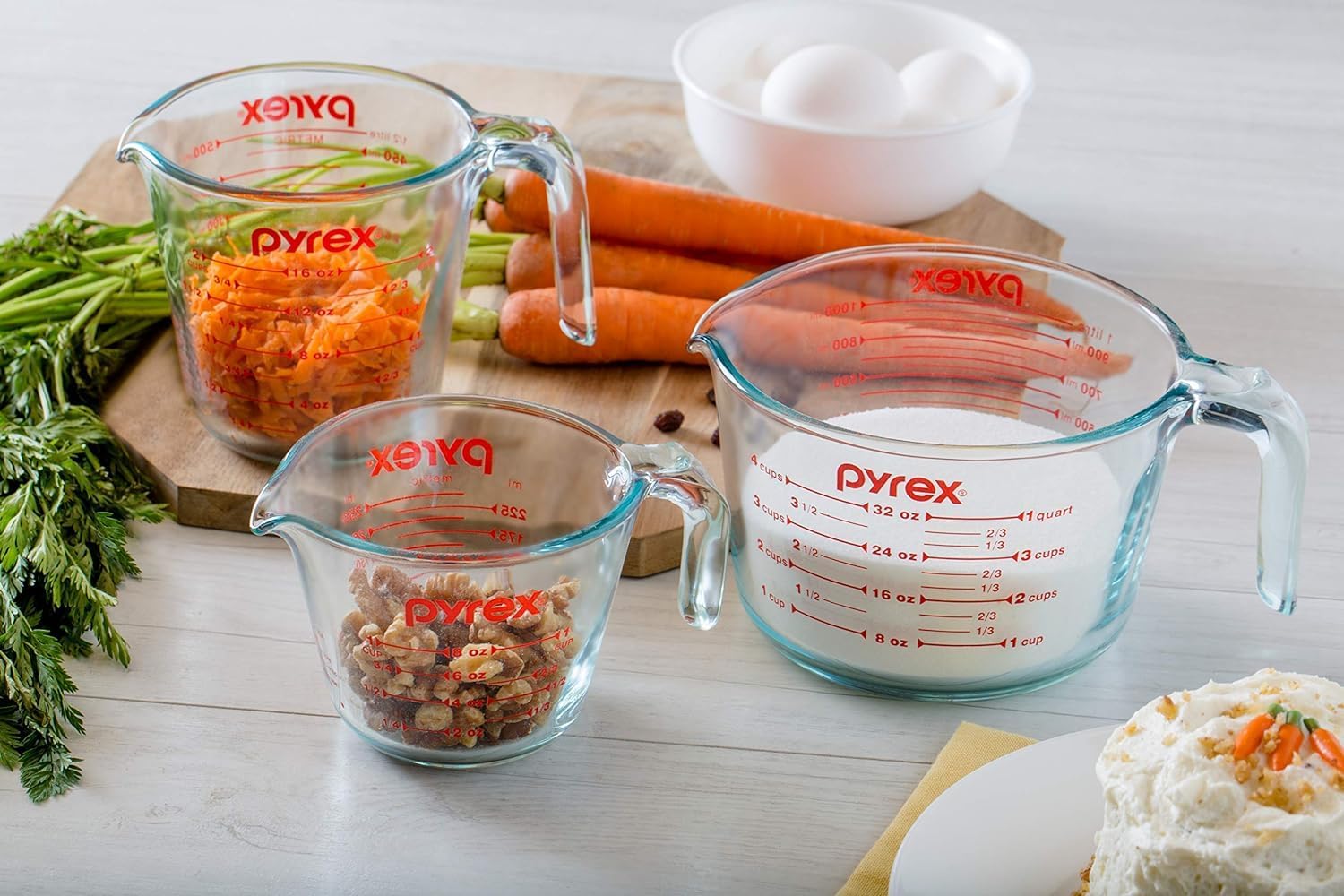 Pyrex Essentials (3-Pack) Glass Measuring Cups Set, (1, 2 & 4 Cup) Measuring Cups For Prepping, Baking and Cooking, Preheated Oven, Dishwasher, Freezer, and Microwave Safe - Image 8