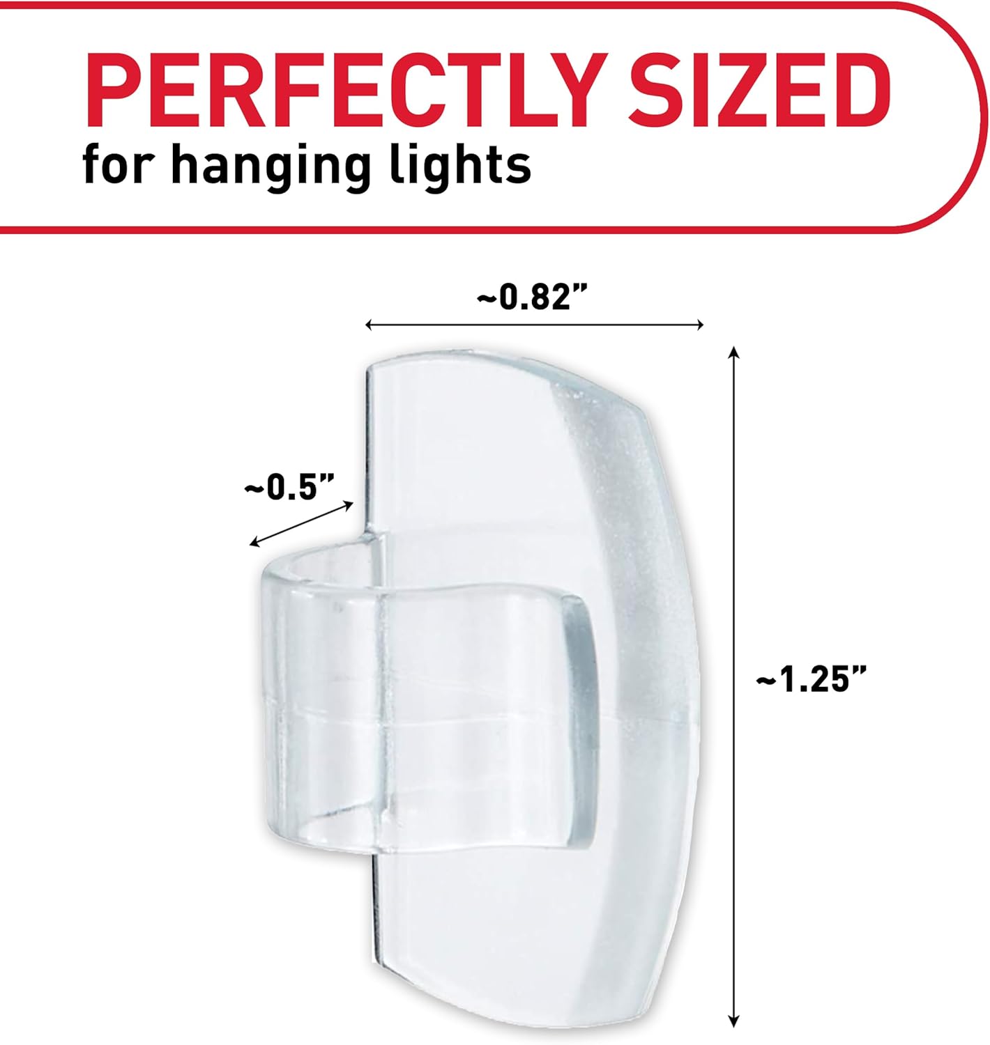 Command Outdoor Light Clips, 20 Clear Clips and 24 Command Strips, Damage-Free Hanging Christmas Decorations with Weather Resistant Strips, Wall Clips for Hanging Outdoor Lights and Cable Management - Image 2