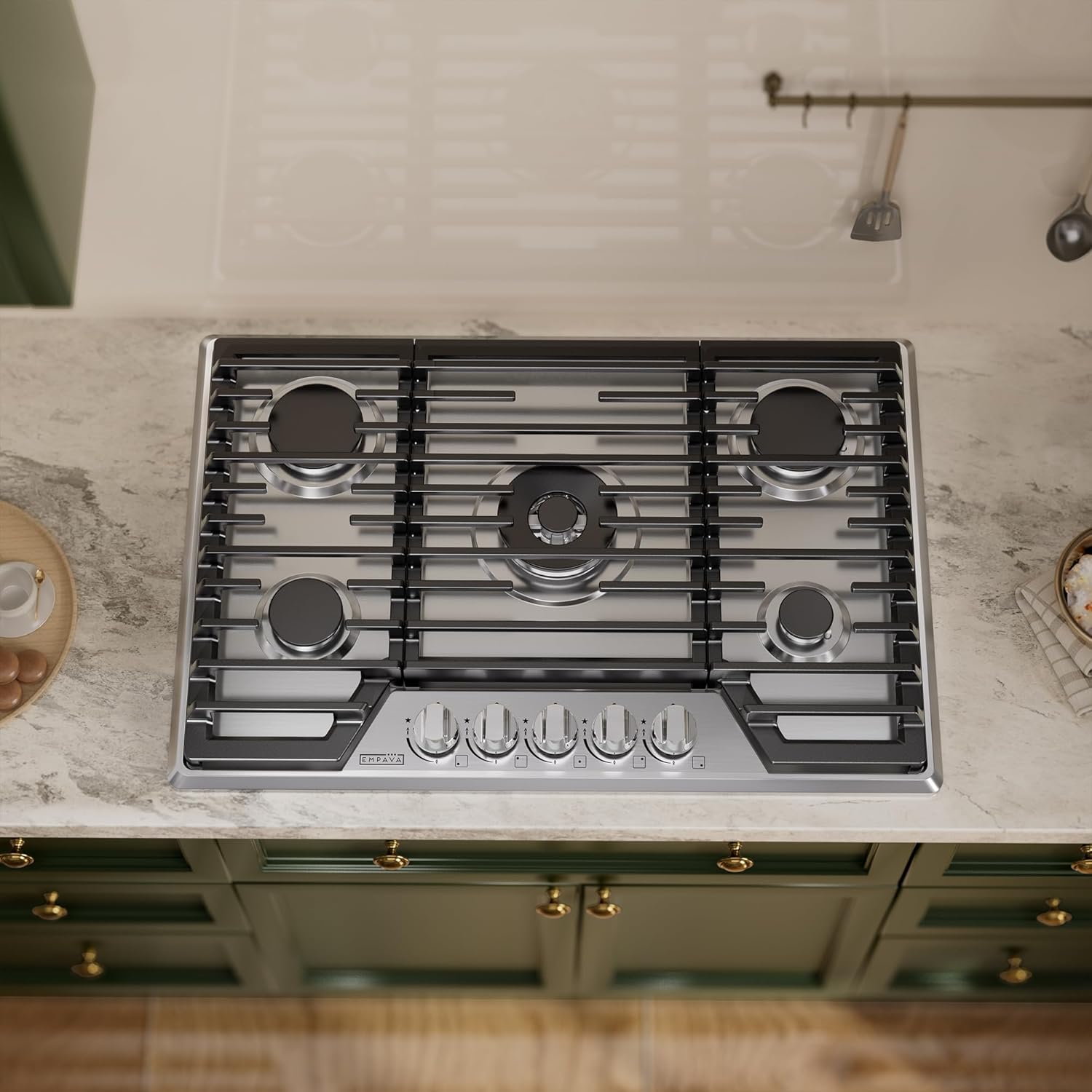 Empava 30 Inch Gas Cooktop, Stove Top LPG/NG Convertible, 5 SABAF Sealed Burners Made in Italy, Ion Ignition Technology,CSA Certified,in Stainless Steel, for Homes, kitchens - Image 3