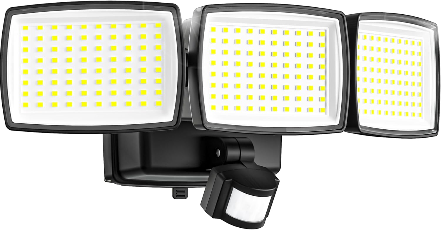 Battery Powered Motion Sensor Outdoor Lights, 1500LM Flood Lights IP65 Waterproof Security Light Motion Detector Lights Wireless for Outside Yard 1Pack