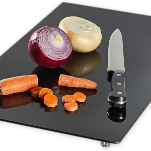 Multipurpose Tempered Glass Black Stove Cover 22 x 12 Inch – Countertop Cutting Board with Legs – Stovetop Cover to Expend Kitchen Space.