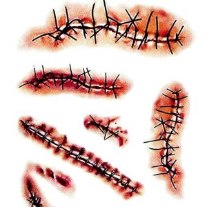 【10 Sheets】 Chucky Costume Halloween Temporary Tattoos Realistic Temporary Tattoos Stickers Scars Tattoos for Zombie Costume Halloween Parties Party Favor Party Supplies