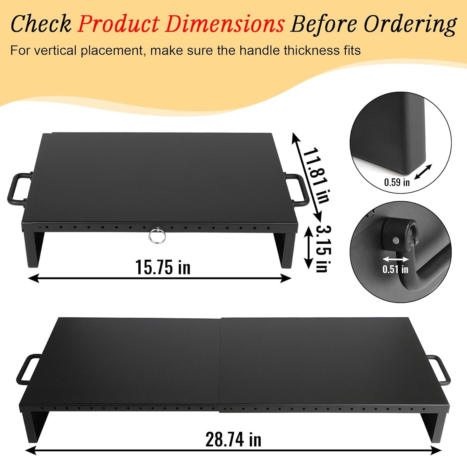 Adjustable Stove Top Cover for Gas Stoves, Electric Ranges & Kitchen Sinks, Extendable Gas Cooktop Burner Covers (15.75" - 28.74"L x 11.81"W x 3.15"H) for Extra Countertop Space, RV Stovetop, Steel - Image 4