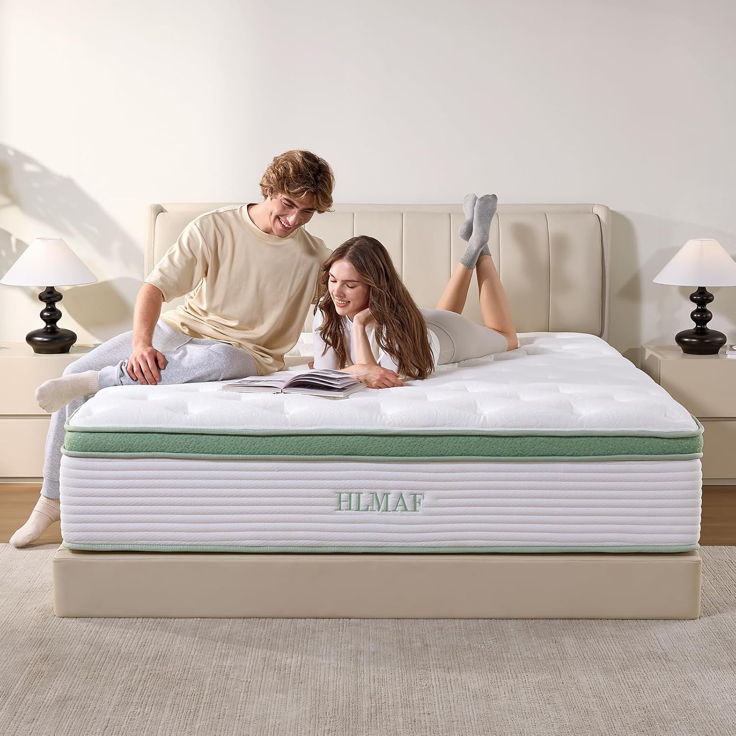 Queen Mattress,12 Inch Queen Size Mattress in a Box,Medium Firm,Memory Foam Hybrid Mattress,with Individual Pocket Spring for Motion Isolation & Silent Sleep & Pressure Relief, CertiPUR-US Certified
