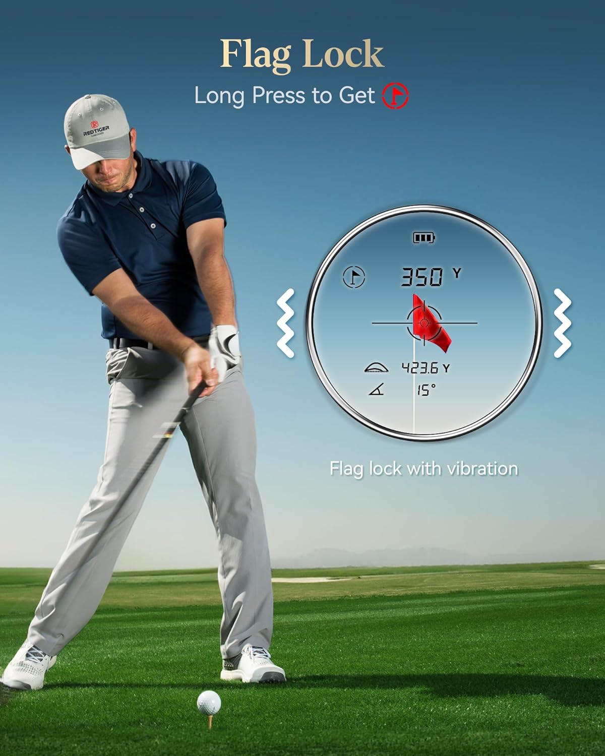 REDTIGER Range Finder Golf, 1200 Yards Golf Rangefinder with Slope, Light-Adaptive Display, 7X Magnification, Flag Lock Vibration, Rechargeable Laser Range Finder with Magnet, GolfVue Series 2 - Image 8