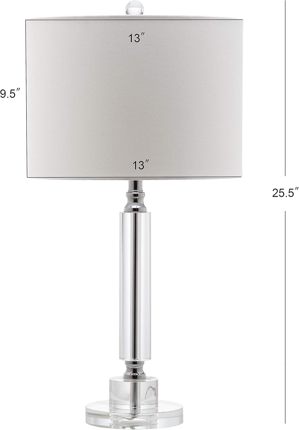 SAFAVIEH Lighting Collection Deco Modern Crystal Column 25-inch Bedroom Living Room Home Office Desk Nightstand Table Lamp Set of 2 (LED Bulbs Included) - Image 3