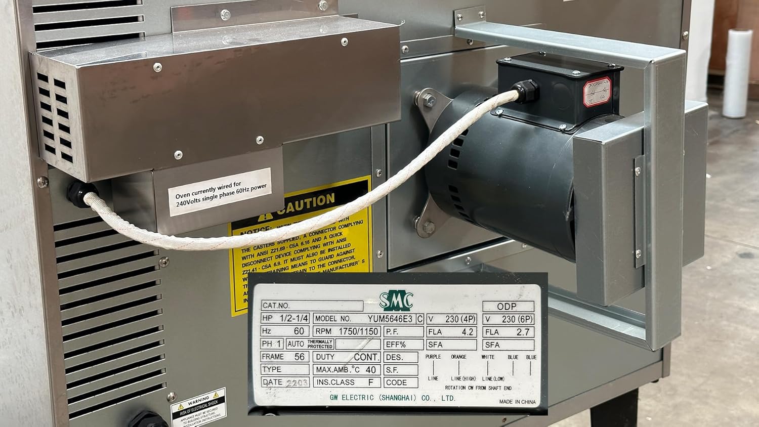 Commercial Convection Oven, 240V Single Phase, 10,000Watt, Single Deck, Four Legs, Restaurant Kitchen Bakery COE1 - Image 3