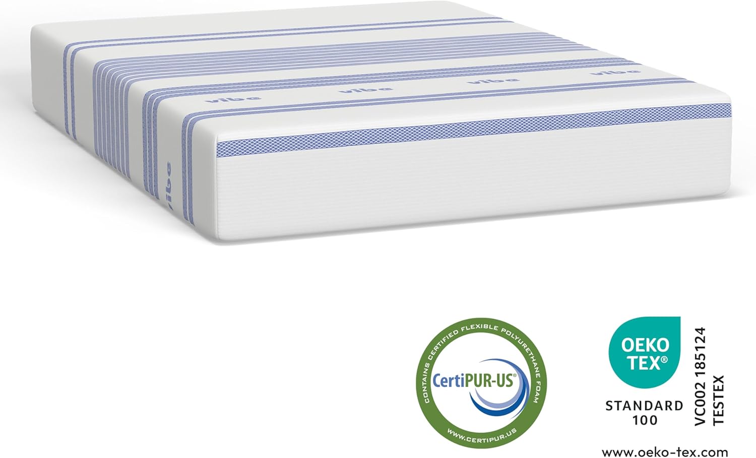 Vibe Gel Memory Foam Mattress, 12-Inch CertiPUR-US Certified Bed-in-a-Box, Queen, White - Image 10