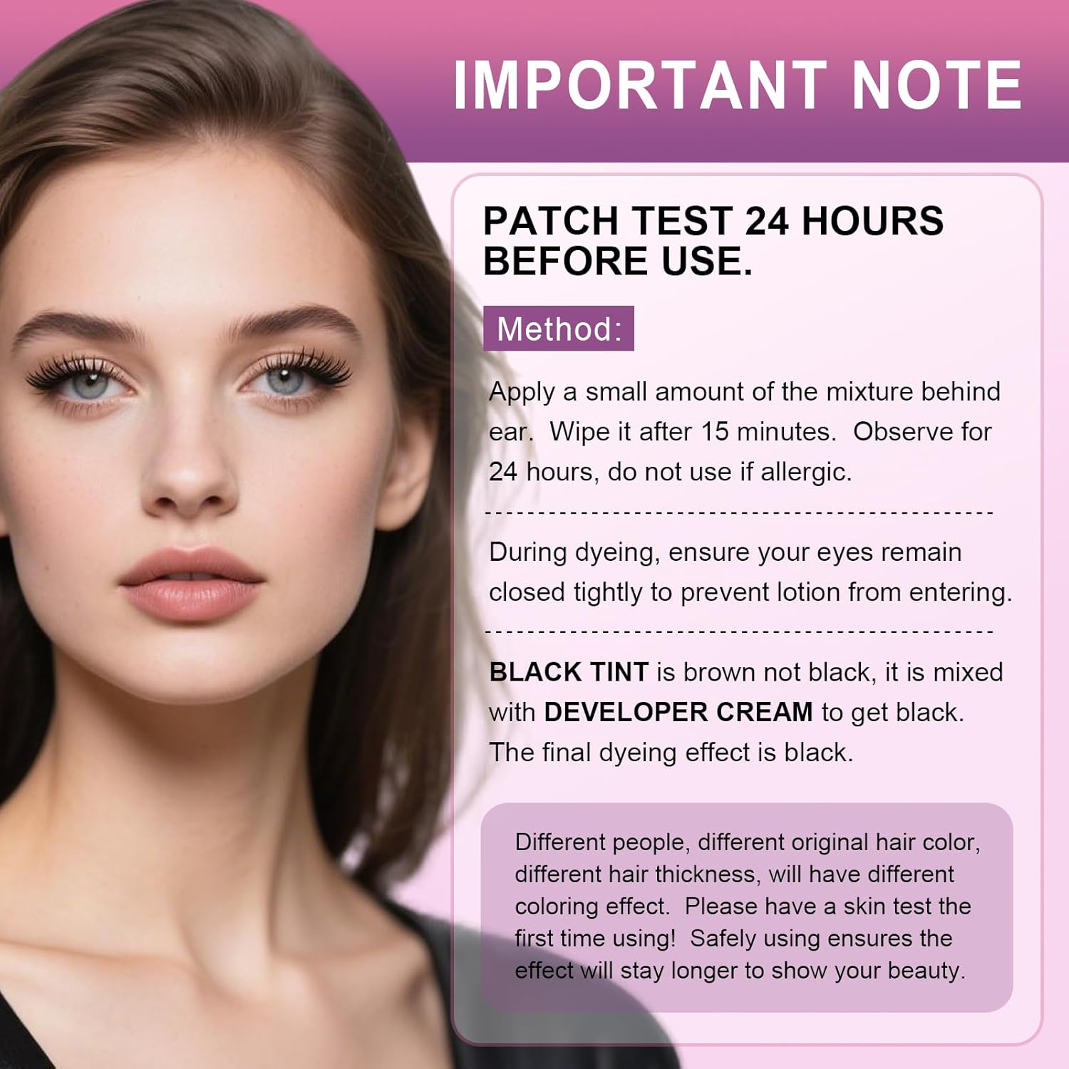 Eyelash & Eyebrow Color Kit, Professional Black Lash & Brow Color Kit, Instant Eyelash & Eyebrow Kit with Natural Bushy Effects, Easy to Use for Salon Home Use 7ml - Image 8