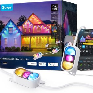 Govee Permanent Outdoor Lights Prism, 100ft with 36 Triple-Color Lighting Heads, 100+ Scene Modes, Up to 60lm for Outdoor Decor, IP68 Waterproof, Works with Alexa, Google Assistant & Matter, White
