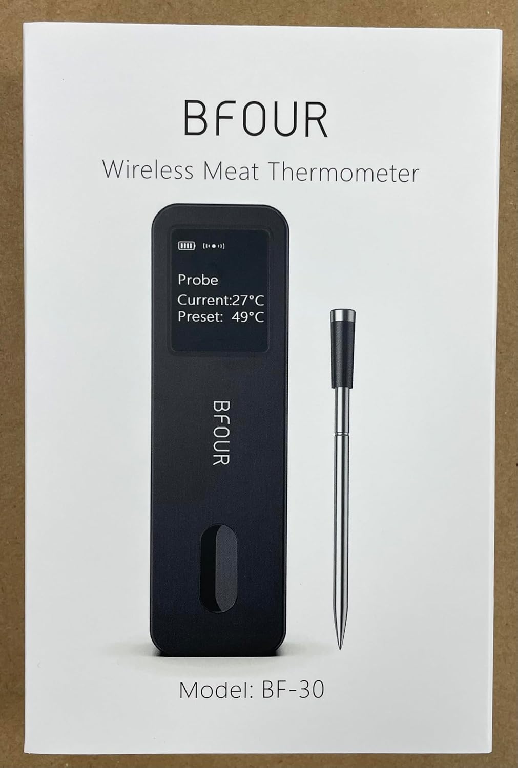 BFOUR Meat Thermometer Digital Wireless with LCD Booster, Bluetooth Food Cooking Thermometer with Smart App, 524FT Remote Range, 100% Waterproof & 752°F Heat Resistant Probe for BBQ Oven Grill Smoker - Image 11
