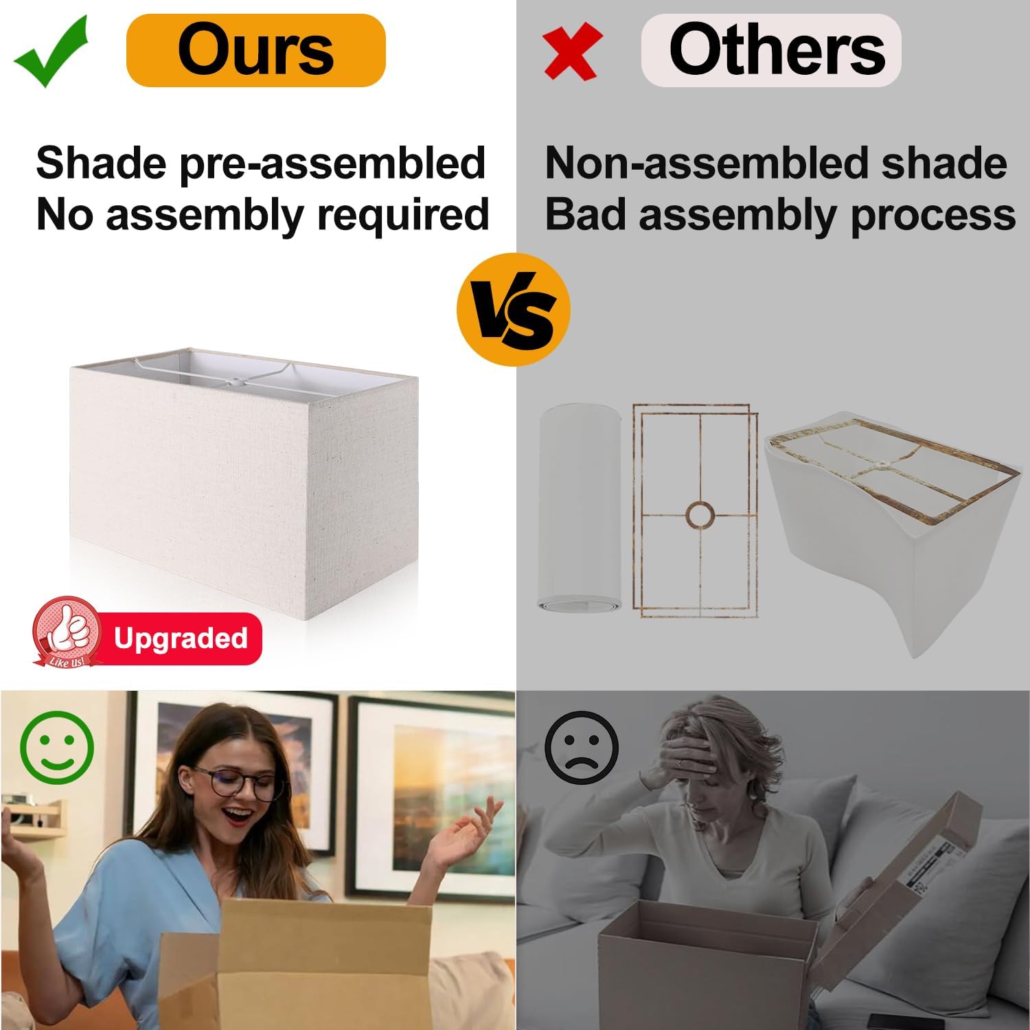 21" Touch Bedside lamps with 2 USB & AC Outlets, 3-Way Dimmable Bedside Table Lamps Set of 2 for Bedroom Living Room Office Reading, White Shade Lamps for Night Stands, 2700K LED Bulbs Included - Image 3