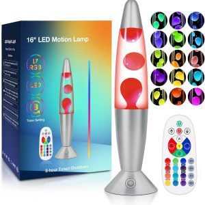 16 Inch Large LED Liquid Motion Lamps with Remote Control, 17 Color Changing Lamp LED Night Light Table Mood Lamp for Living Room Bedroom Office, Christmas Holiday Birthday Gifts for Adults Boys Girls