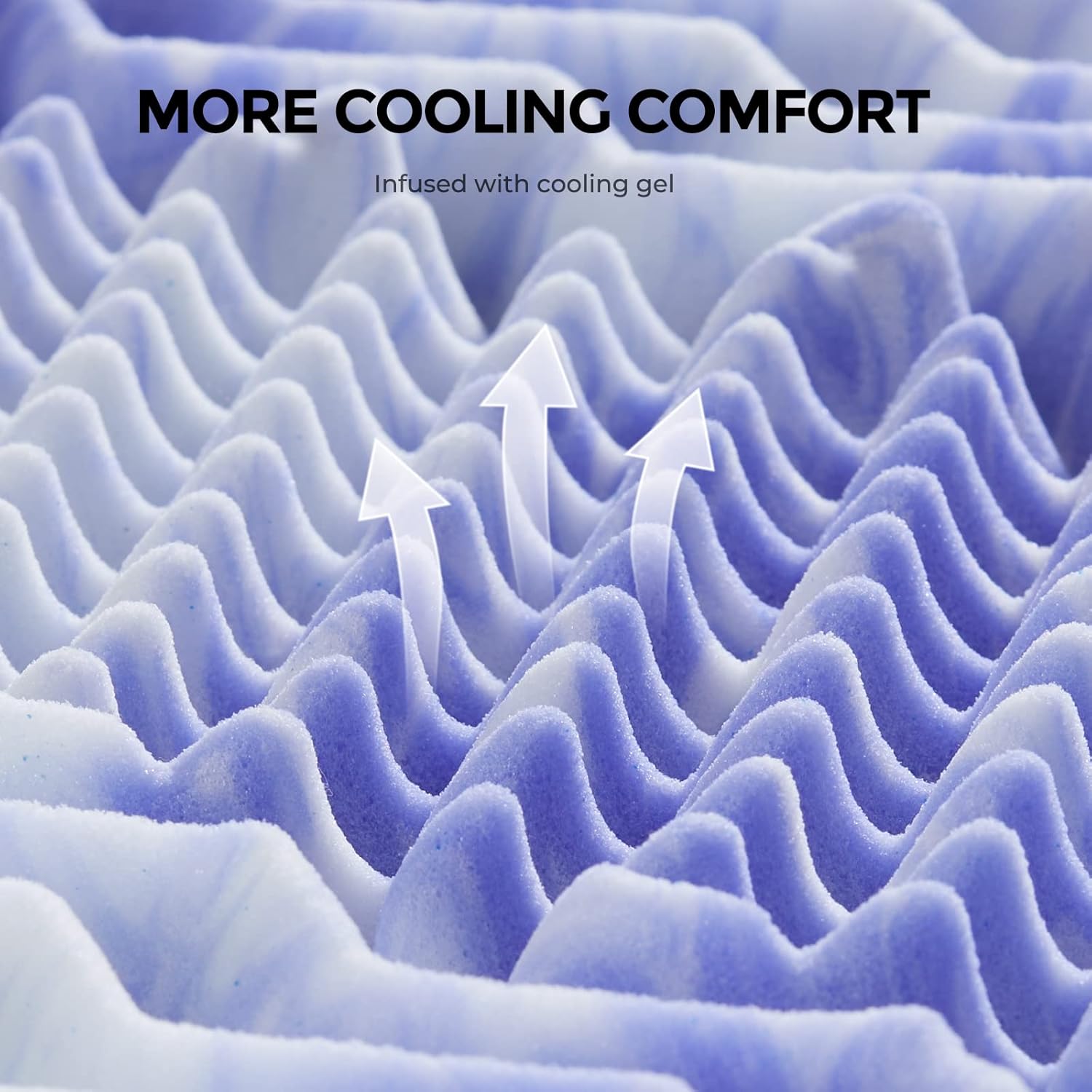 Dreamsmith 3 Inch Queen Memory Foam Mattress Topper,Gel Infused 7-Zone Foam Mattress Topper for Pressure Relief, CertiPUR-US Certified, Queen Size Mattress Pad - Image 4